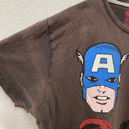 MARVEL COMICS　マーベルコミックス　半袖プリントTシャツ　キャラクターT　茶色　ブラウン　XLサイズ