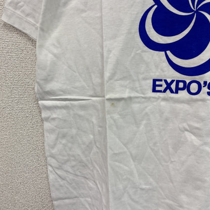 EXPO'90　国際花と緑の博覧会　半袖プリントTシャツ　シングルステッチ　白　ホワイト　Lサイズ