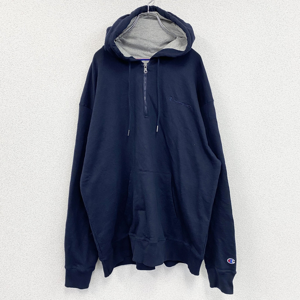 Champion　チャンピオン　ハーフジップスウェットパーカー/フーディー　紺　ネイビー　XXLサイズ