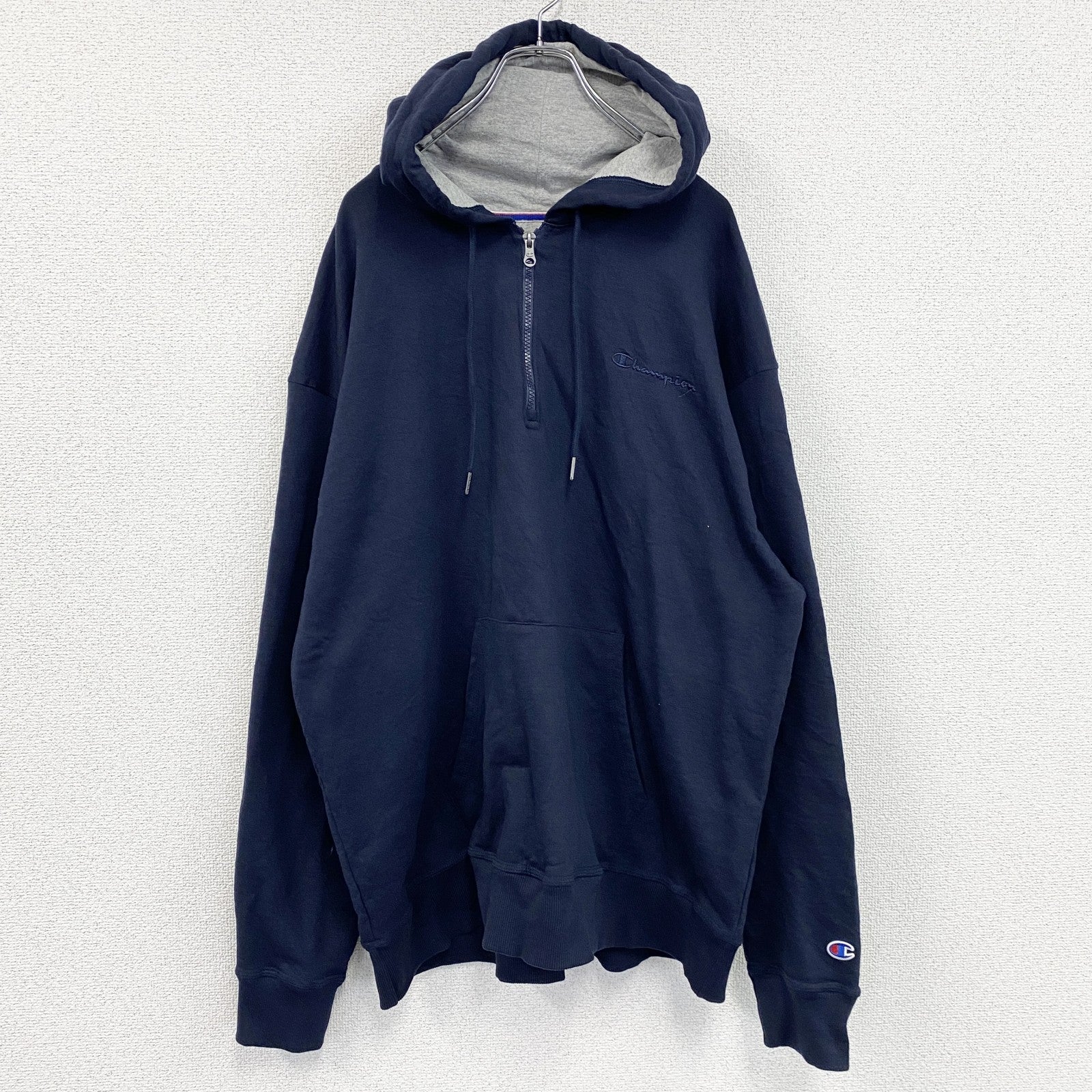 Champion　チャンピオン　ハーフジップスウェットパーカー/フーディー　紺　ネイビー　XXLサイズ