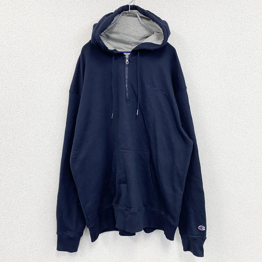 Champion　チャンピオン　ハーフジップスウェットパーカー/フーディー　紺　ネイビー　XXLサイズ