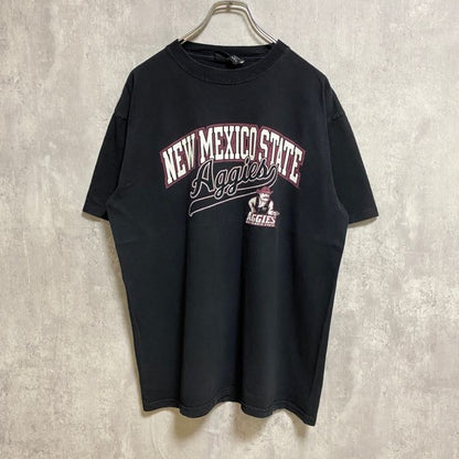 古着 used　GEAR FORSPORTS　半袖プリントカレッジＴシャツ　黒　ブラック　メキシコ大学　アメフト　Lサイズ