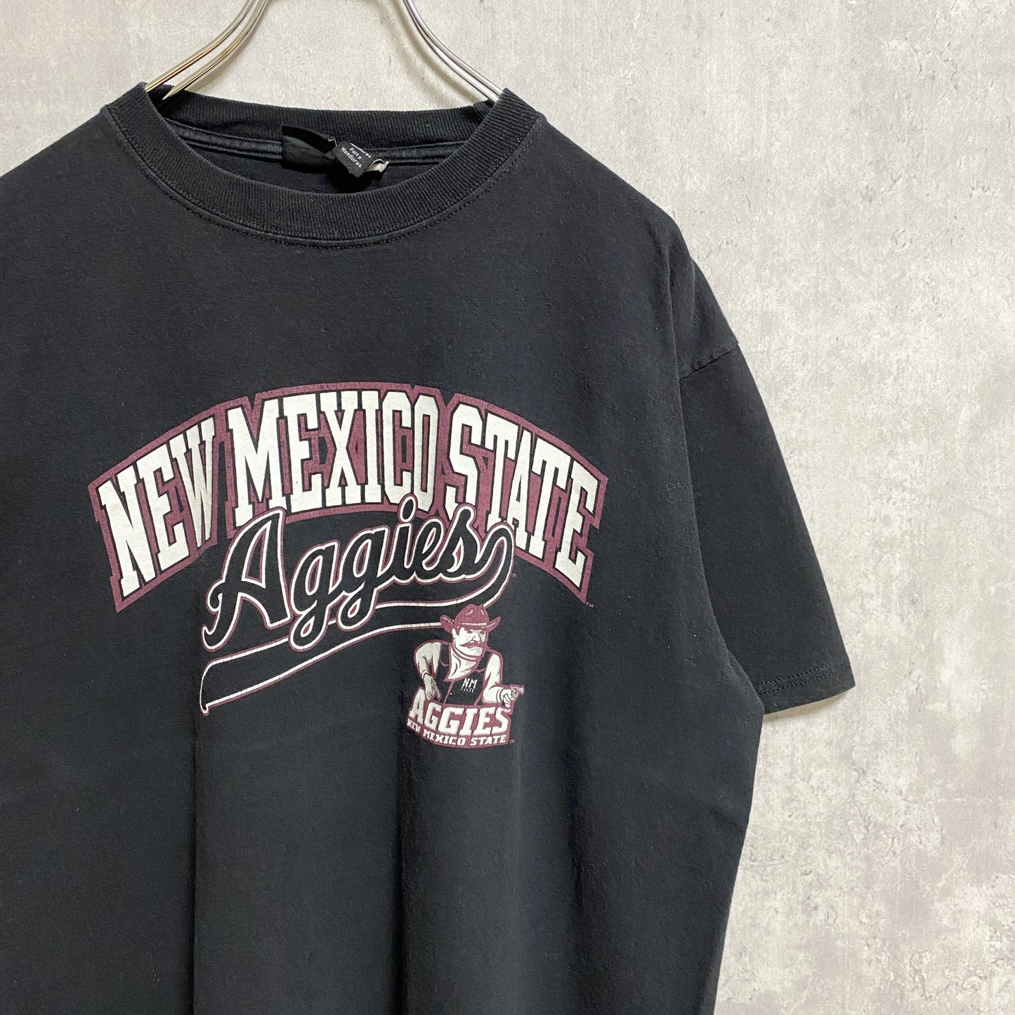 古着 used　GEAR FORSPORTS　半袖プリントカレッジＴシャツ　黒　ブラック　メキシコ大学　アメフト　Lサイズ