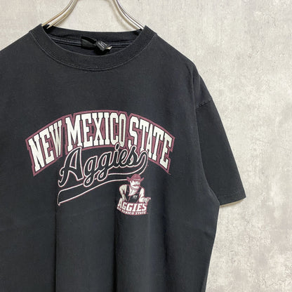 古着 used　GEAR FORSPORTS　半袖プリントカレッジＴシャツ　黒　ブラック　メキシコ大学　アメフト　Lサイズ