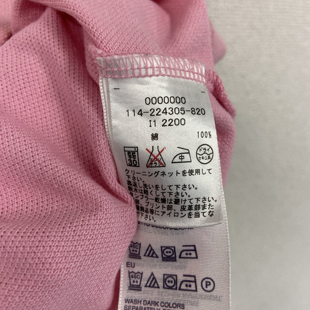 TOMMY HILFIGER　トミーヒルフィガー　半袖ポロシャツ　ワッペン　デカロゴ　ワンポイント　ピンク　Lサイズ