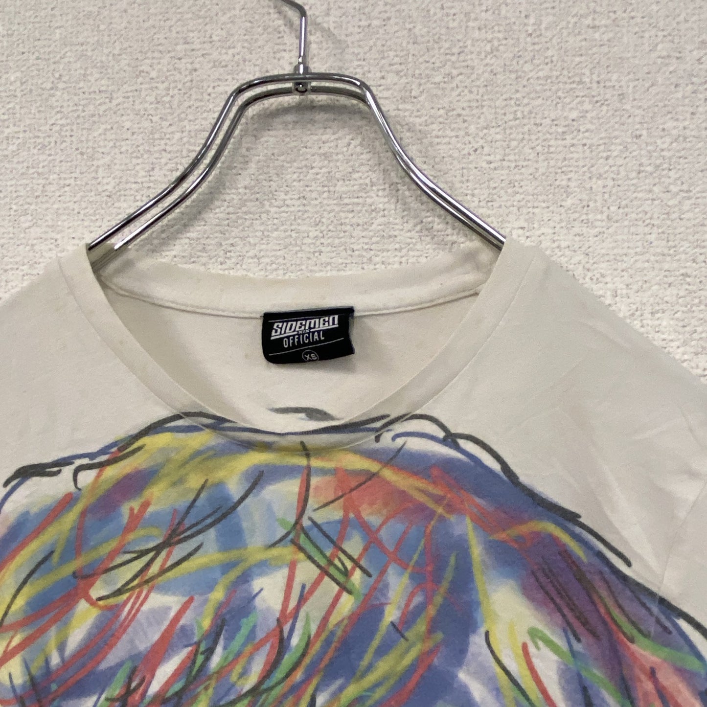 SIDEMEN　半袖プリントTシャツ 　アートT 　白　ホワイト　XSサイズ
