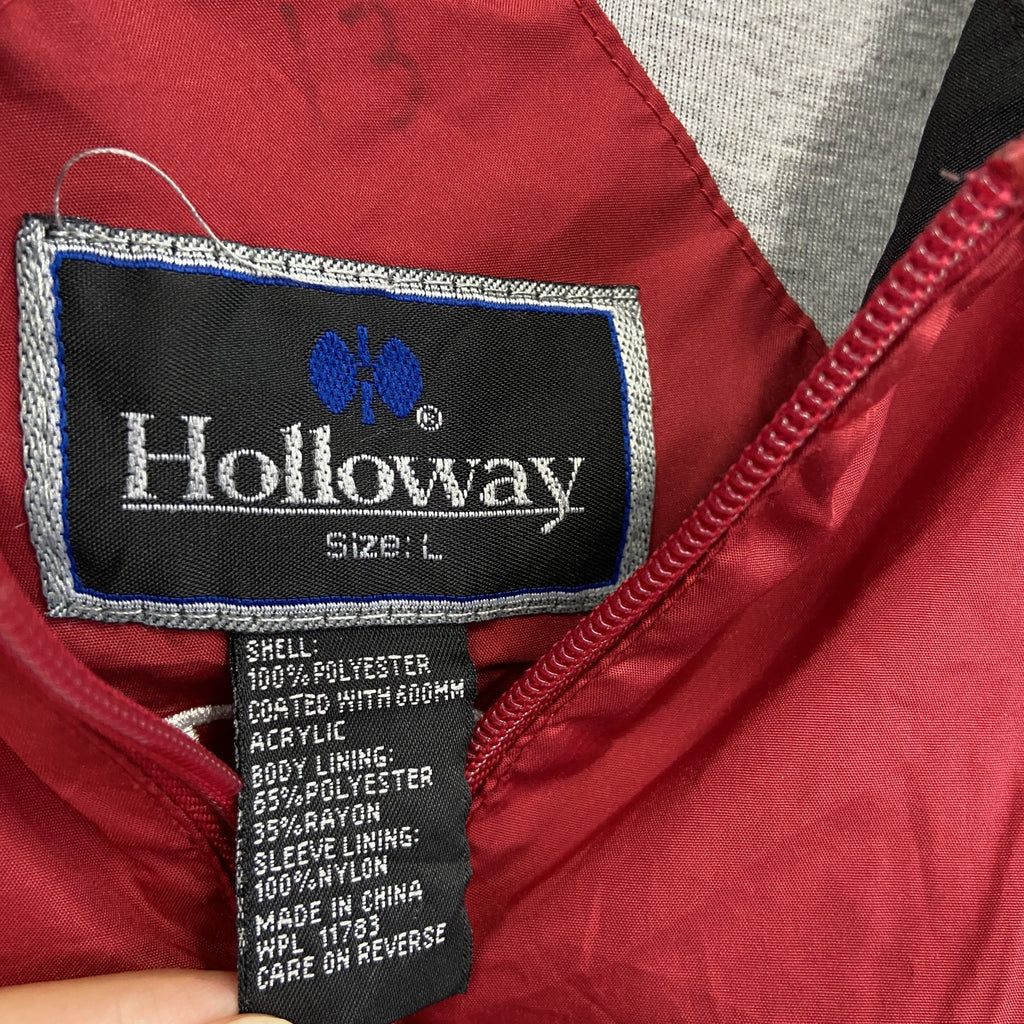 ～90s　Holloway　ホロウェイ　プルオーバーナイロンジャケット　ヴィンテージ　刺　赤　Lサイズ　