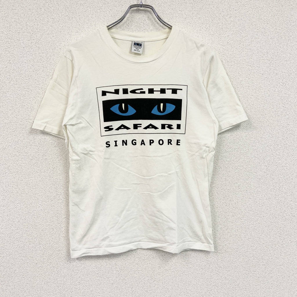 SINGAPORE NIGHT SAFARI　シンガポール ナイトサファリ　半袖プリントTシャツ　サファリパーク　ホワイト　Mサイズ