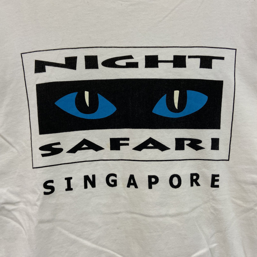 SINGAPORE NIGHT SAFARI　シンガポール ナイトサファリ　半袖プリントTシャツ　サファリパーク　ホワイト　Mサイズ