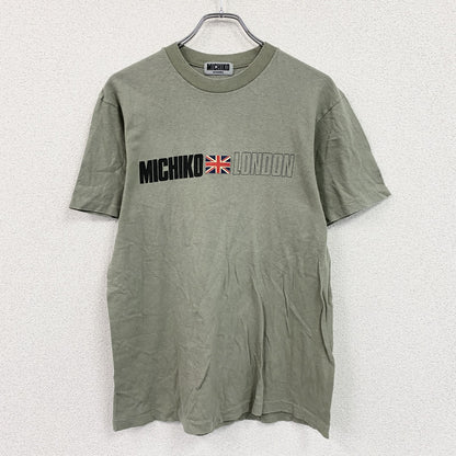 MICHIKO LONDON　ミチコロンドン　半袖プリントTシャツ　シングルステッチ　カーキ　Lサイズ　