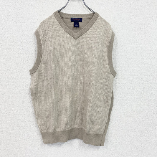 ROUNDTREE＆YORKE　ニットベスト　ベージュ　Lサイズ
