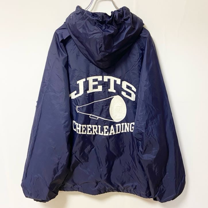 古着 used　CHARLES RIVER　長袖ハーフジップナイロンジャケット　プルオーバー　バックプリント　ネイビー　Lサイズ