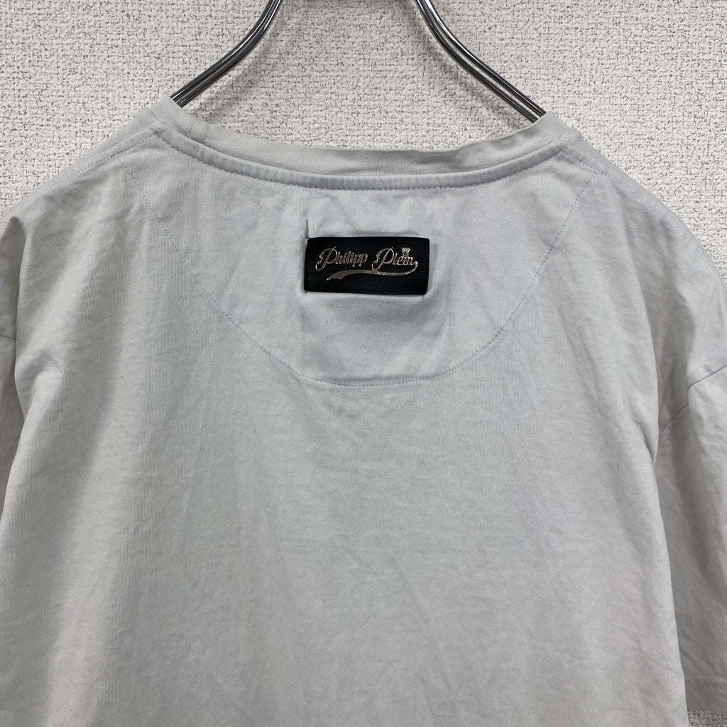 Philipp Plein　フィリッププレイン　半袖プリントTシャツ　骸骨　スカル　白　ホワイト　2XLサイズ