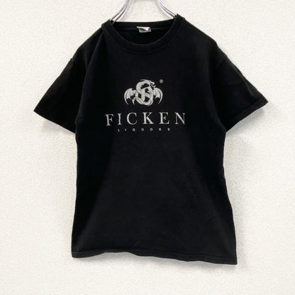 FRUIT OF THE LOOM　フルーツオブザルーム　半袖プリントTシャツ　FICKEN　黒　ブラック　Mサイズ