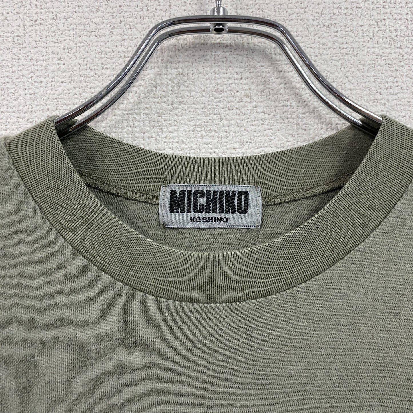MICHIKO LONDON　ミチコロンドン　半袖プリントTシャツ　シングルステッチ　カーキ　Lサイズ　