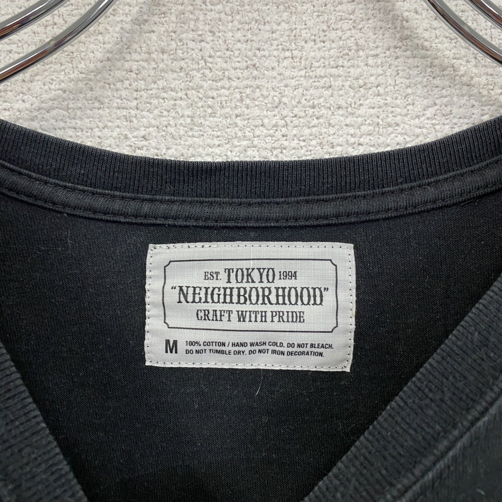 NEIGHBORHOOD　ネイバーフッド　長袖プリントTシャツ/ロンT　デカロゴ　黒　ブラック　Mサイズ