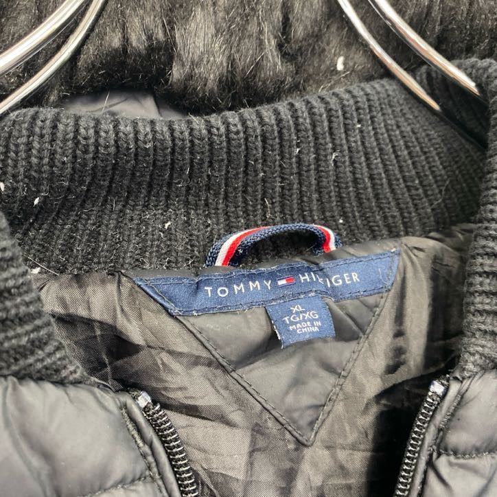 TOMMY HILFIGER　トミーヒルフィガー　ニット切替中綿ジャケット　黒　ブラック　XLサイズ