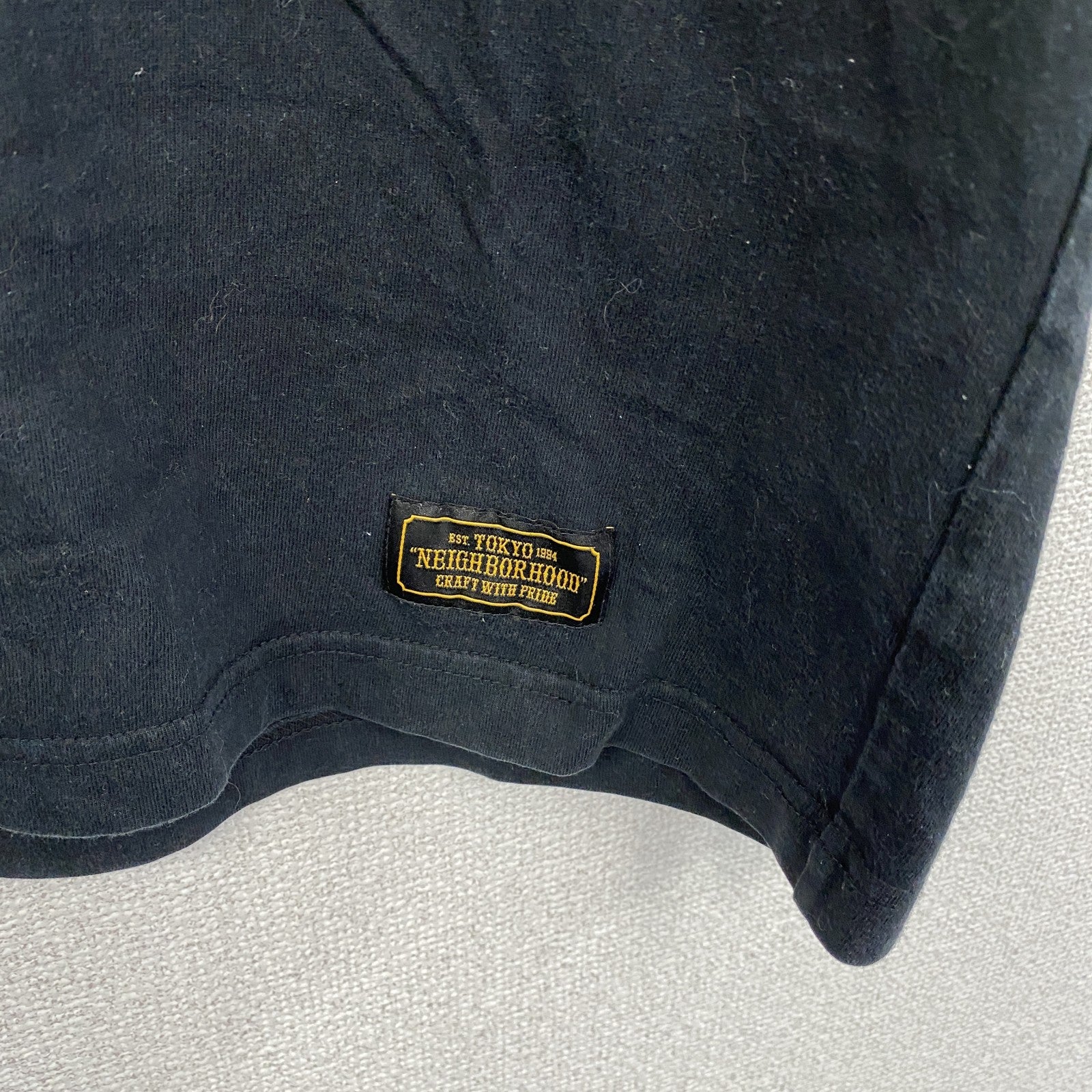 NEIGHBORHOOD　ネイバーフッド　長袖プリントTシャツ/ロンT　デカロゴ　黒　ブラック　Mサイズ