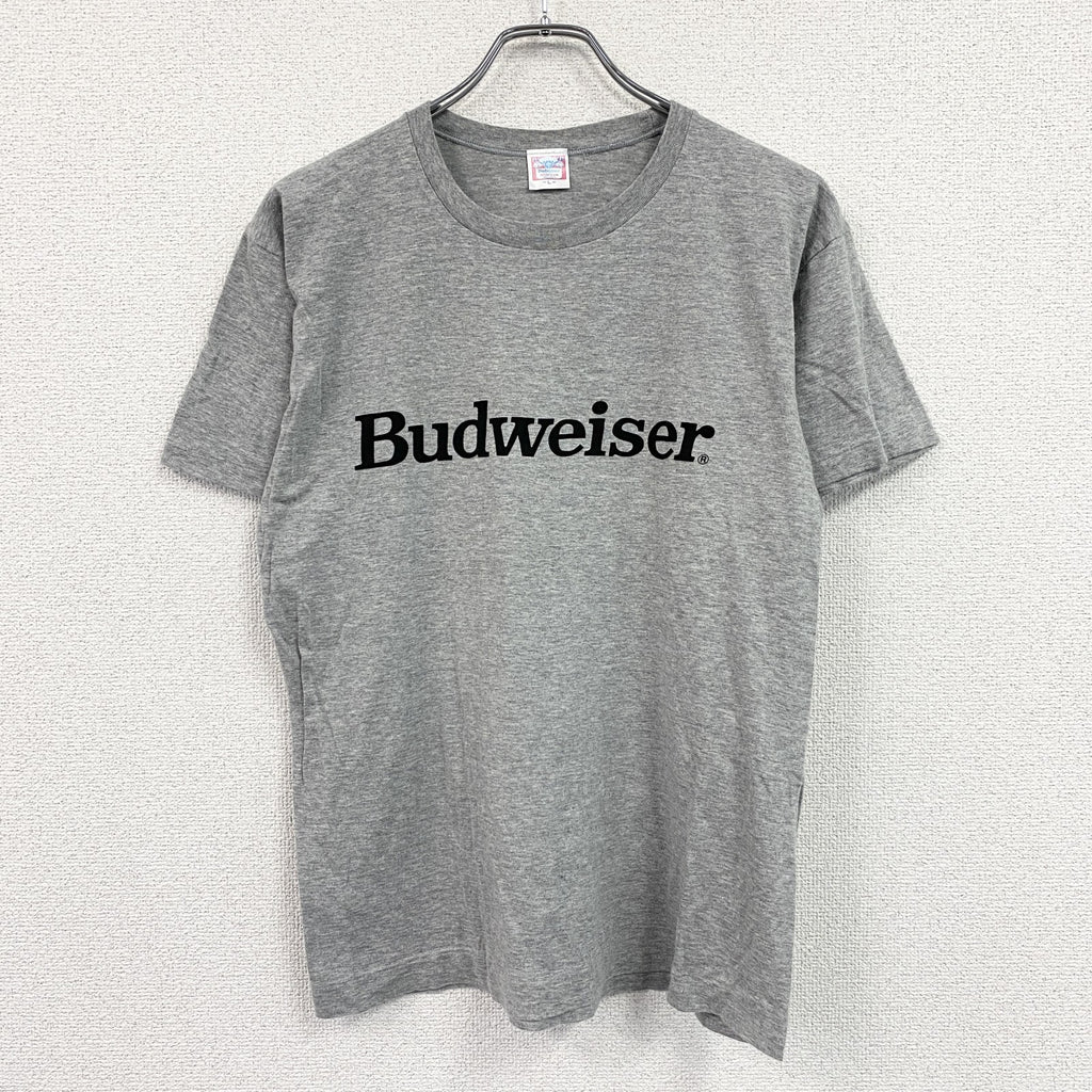 Budweiser　バドワイザー　半袖プリントTシャツ　シングルステッチ　グレー　Lサイズ　