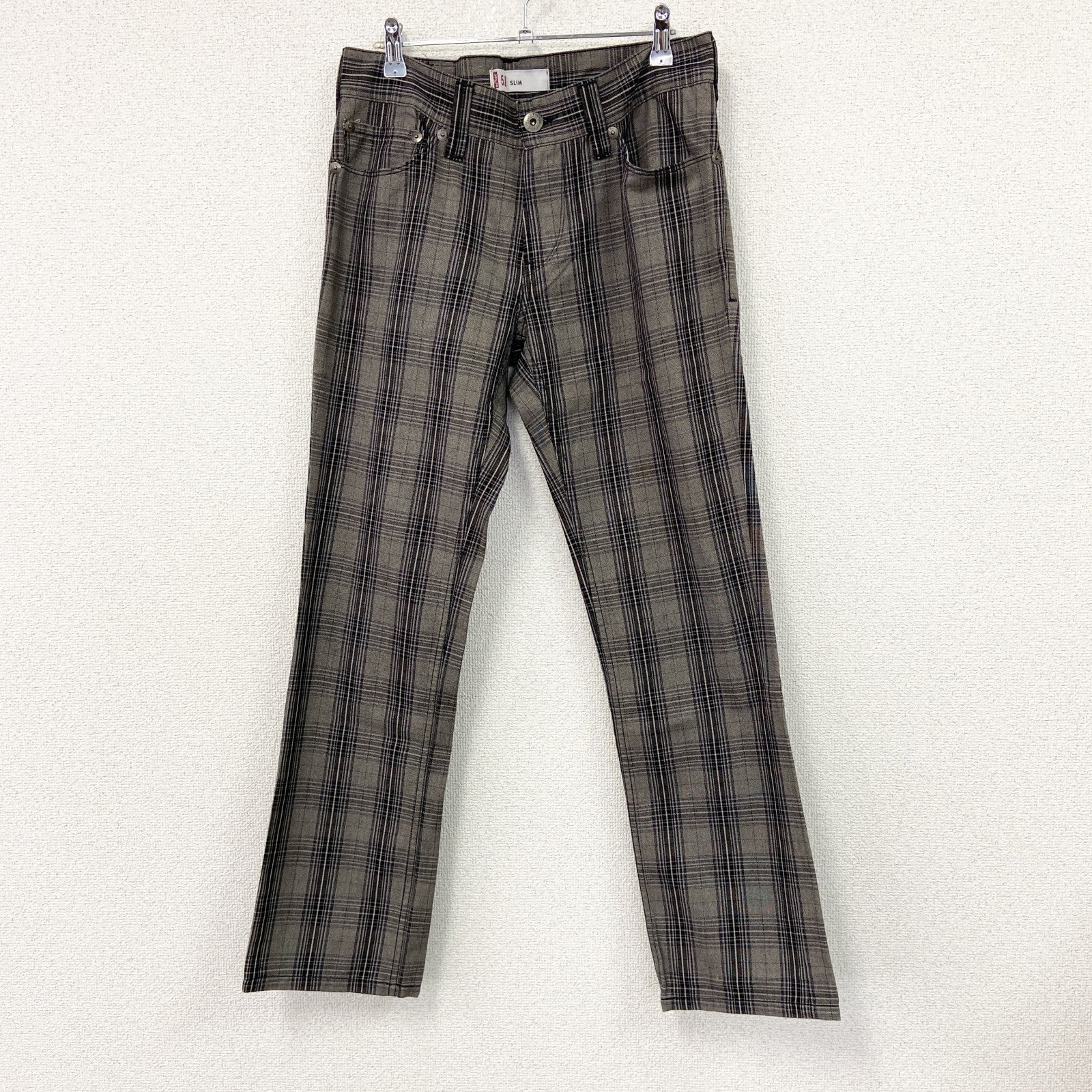Levi’s　リーバイス　511　チェック柄スキニーパンツ　グレー　W32