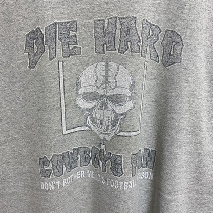 古着 used　半袖プリントＴシャツ　DIE HARD COWBOYS FAN　クルーネック　グレー　オーバーサイズ　XLサイズ