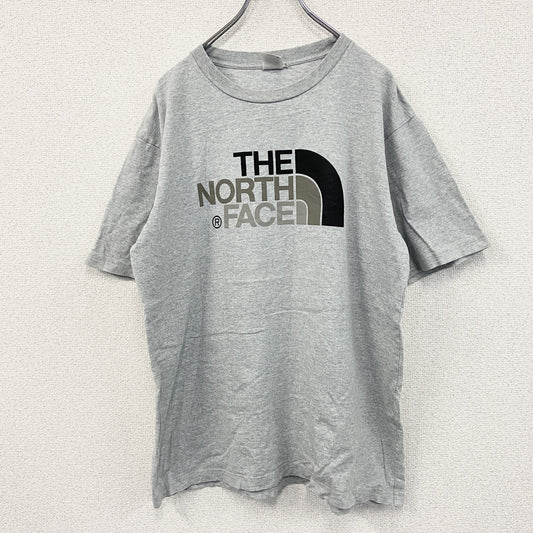 THE NORTH FACE　ザ・ノースフェイス　半袖プリントTシャツ　デカロゴ　灰色　グレー　XLサイズ