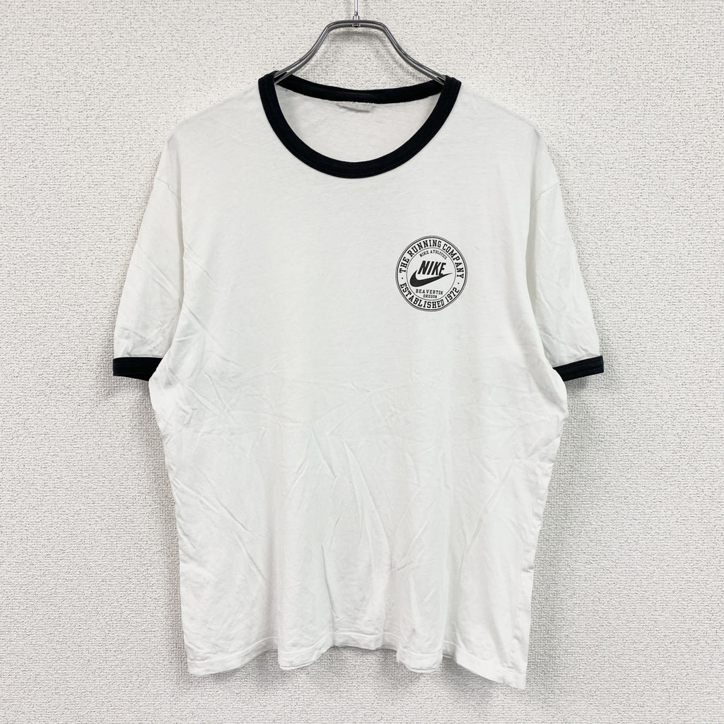 NIKE　ナイキ　半袖プリントTシャツ　リンガーT　白　ホワイト