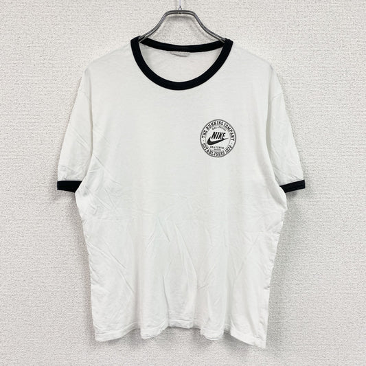 NIKE　ナイキ　半袖プリントTシャツ　リンガーT　白　ホワイト