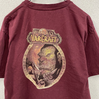 World of Warcraft　ワールドオブウォークラフト　半袖プリントTシャツ　ゲームT　ボルドー　