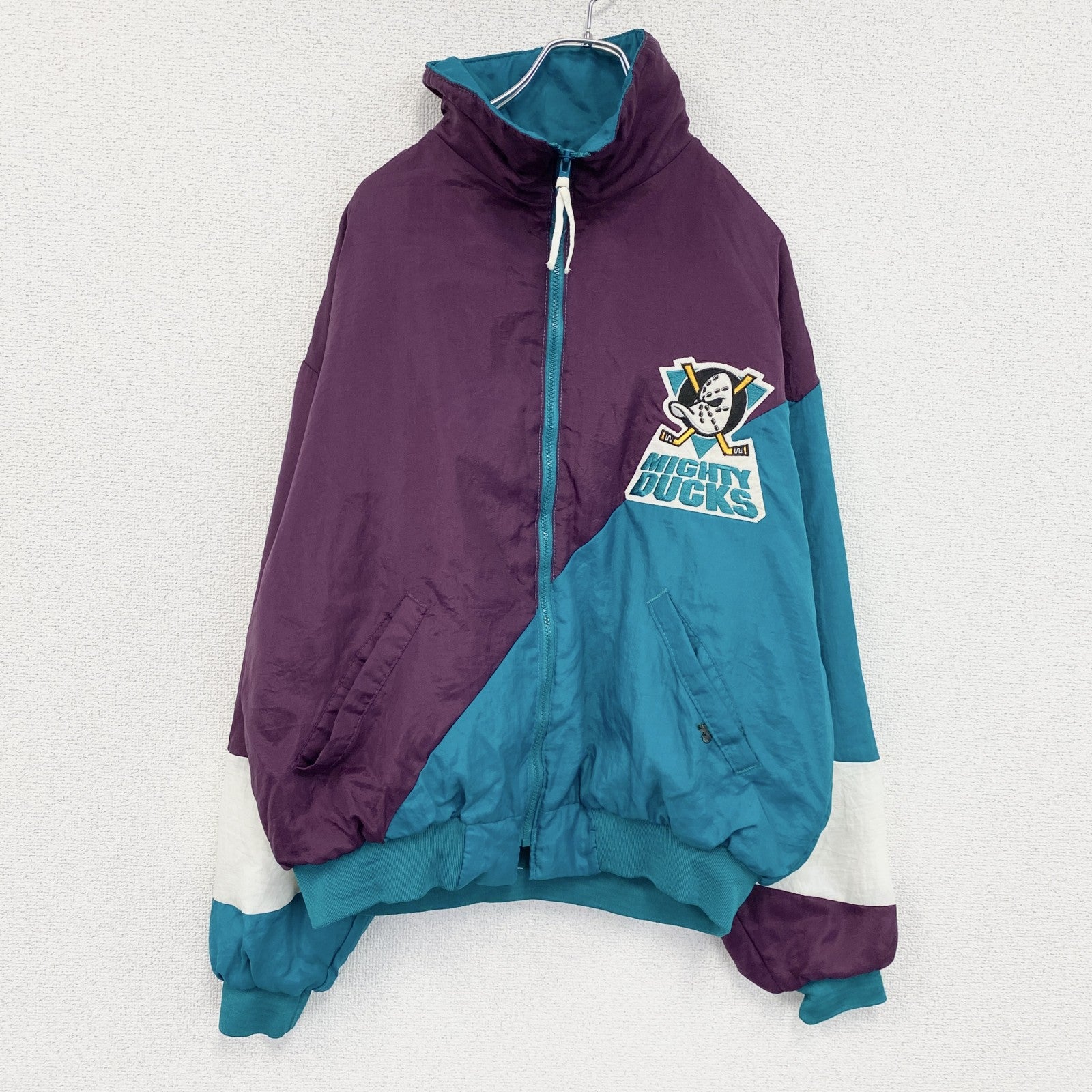～90s　Swingster　MIGHTY DUCKS　フルジップジャケット　ヴィンテージ　紫　パープル　Lサイズ