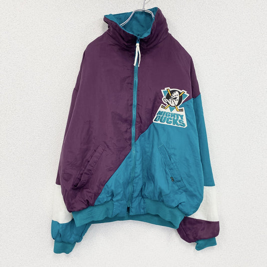 ～90s　Swingster　MIGHTY DUCKS　フルジップジャケット　ヴィンテージ　紫　パープル　Lサイズ