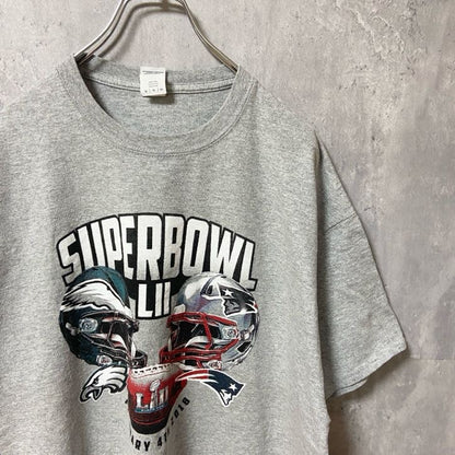 古着 used　GILDAN　ギルダン　NFL　SUPERBOWL　アメフト　半袖プリントクルーネックTシャツ　グレー　XLサイズ