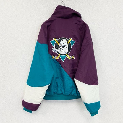 ～90s　Swingster　MIGHTY DUCKS　フルジップジャケット　ヴィンテージ　紫　パープル　Lサイズ