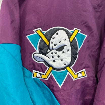 ～90s　Swingster　MIGHTY DUCKS　フルジップジャケット　ヴィンテージ　紫　パープル　Lサイズ