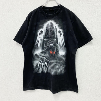 Doc Black　半袖Tシャツ　ドクロ　スカル　両面プリント　黒　ブラック　Lサイズ