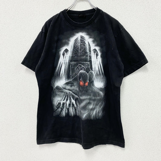 Doc Black　半袖Tシャツ　ドクロ　スカル　両面プリント　黒　ブラック　Lサイズ