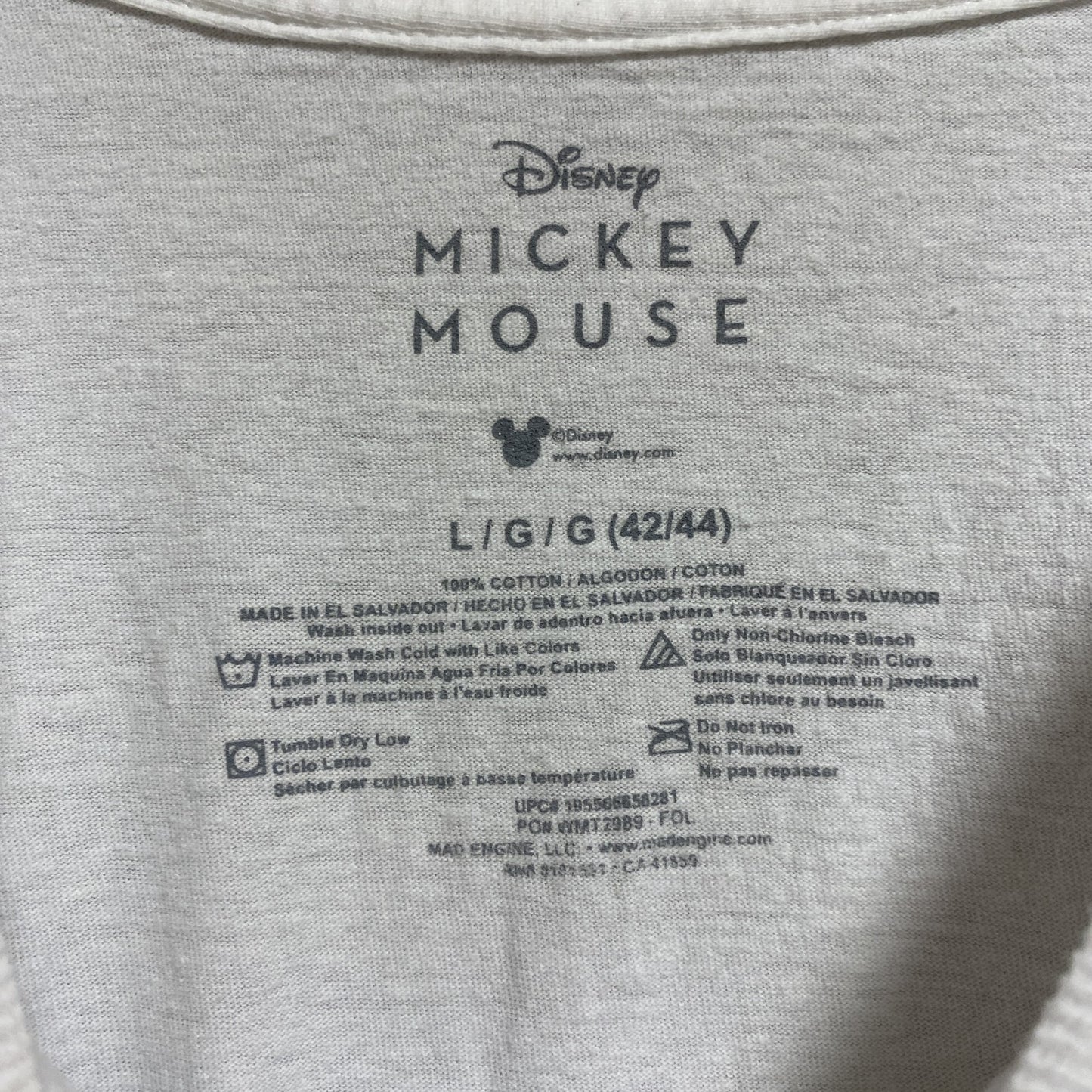 古着 used　Disney ディズニー　ミッキー　Mickey　半袖プリントＴシャツ　白　ホワイト　クルーネック　キャラクター