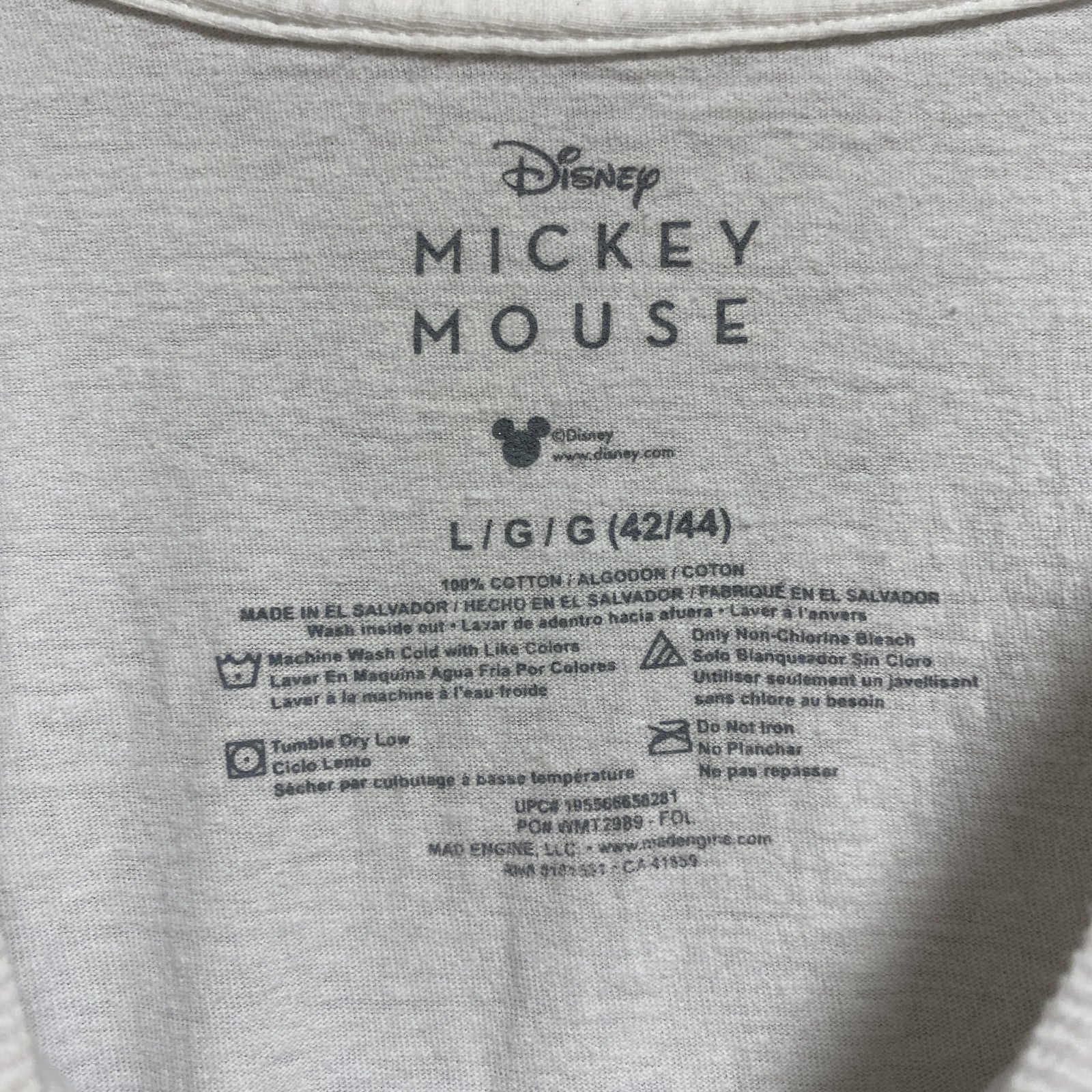古着 used　Disney ディズニー　ミッキー　Mickey　半袖プリントＴシャツ　白　ホワイト　クルーネック　キャラクター
