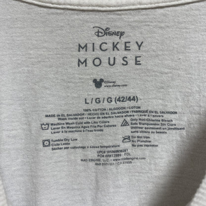 古着 used　Disney ディズニー　ミッキー　Mickey　半袖プリントＴシャツ　白　ホワイト　クルーネック　キャラクター