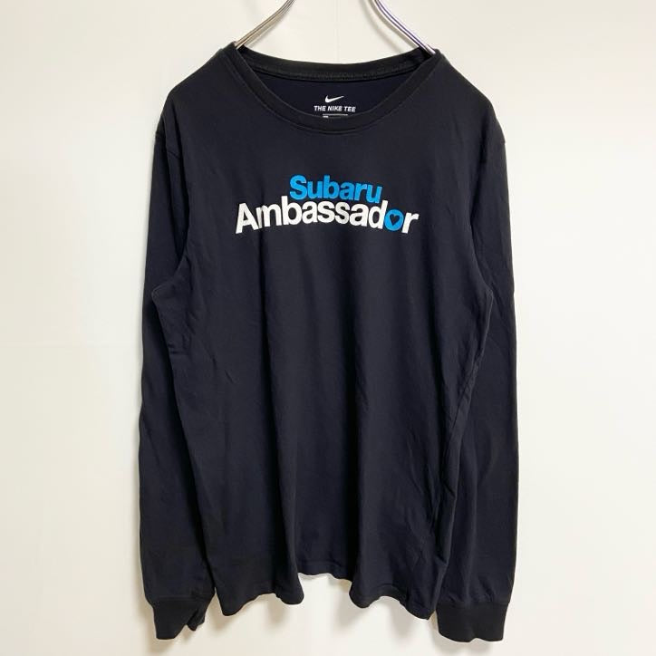 古着 used　NIKE ナイキ　長袖Tシャツ　プリントロングTシャツ　クルーネック　SUBARU スバル　黒　ブラック　Mサイズ