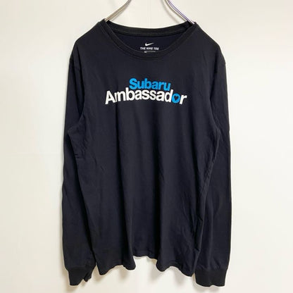古着 used　NIKE ナイキ　長袖Tシャツ　プリントロングTシャツ　クルーネック　SUBARU スバル　黒　ブラック　Mサイズ