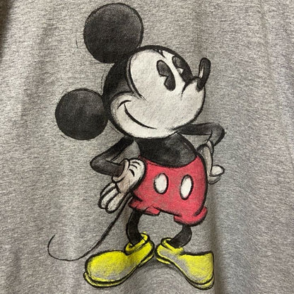 古着 used　Disney　ディズニー　半袖プリントＴシャツ　グレー　Mickey　ミッキー　キャラクター