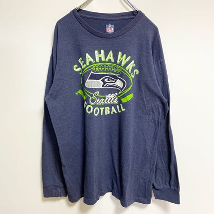 古着 used　NFL　長袖プリントロングTシャツ　エヌエフエル　クルーネック　フットボール　スポーツ　Lサイズ