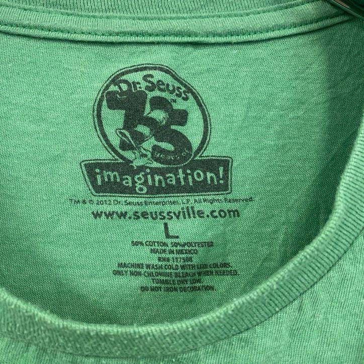 Dr.Seuss　グリンチ　半袖ムービープリントTシャツ　アニメ　緑　グリーン　Lサイズ