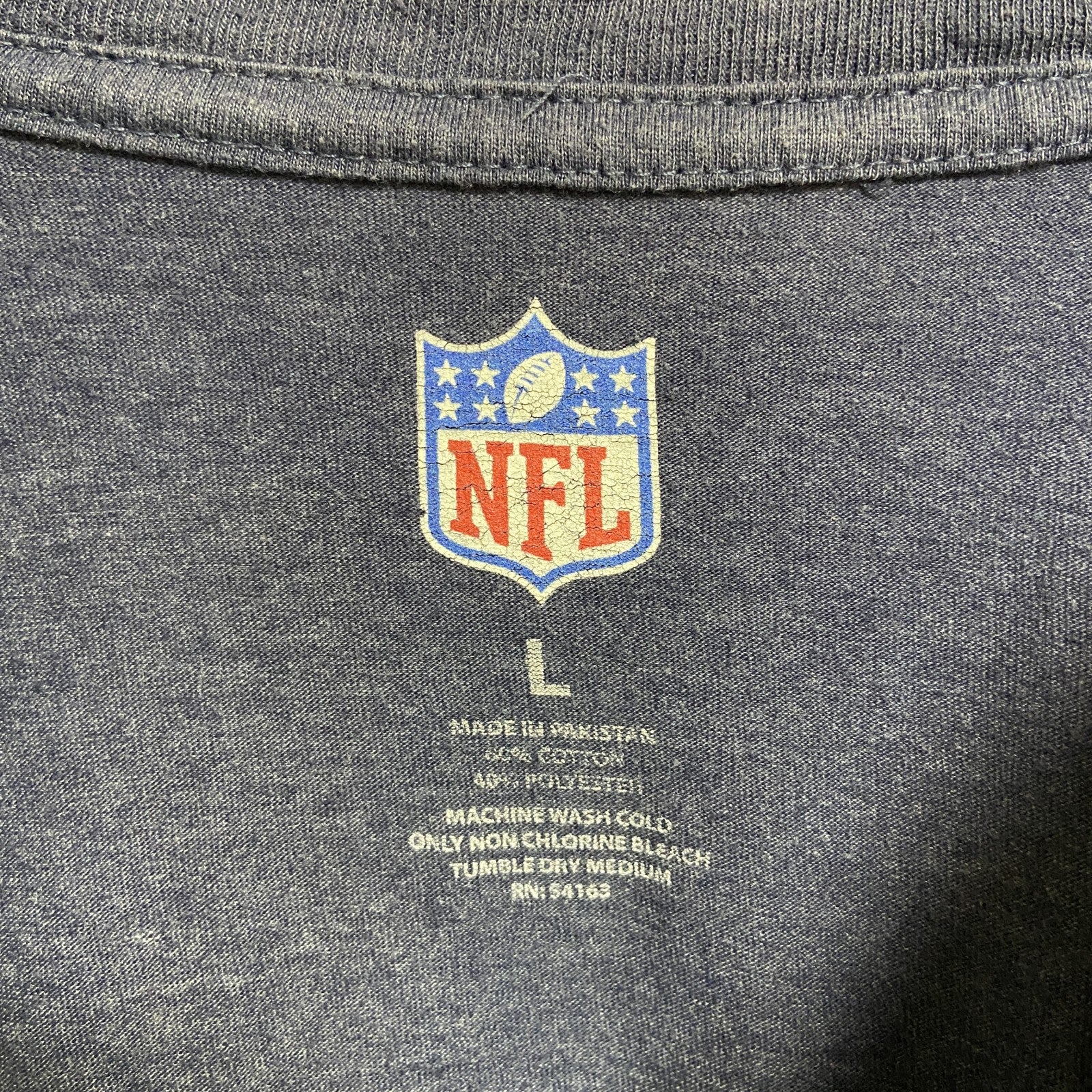 古着 used　NFL　長袖プリントロングTシャツ　エヌエフエル　クルーネック　フットボール　スポーツ　Lサイズ