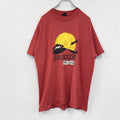 80s　SCREENSTARS　半袖プリントTシャツ　ヴィンテージ　シングルステッチ　赤　レッド　XLサイズ