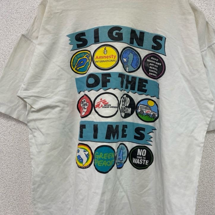 90s～　半袖Tシャツ　Sign of the times　シンボルマーク　シングルステッチ　ヴィンテージ　ホワイト