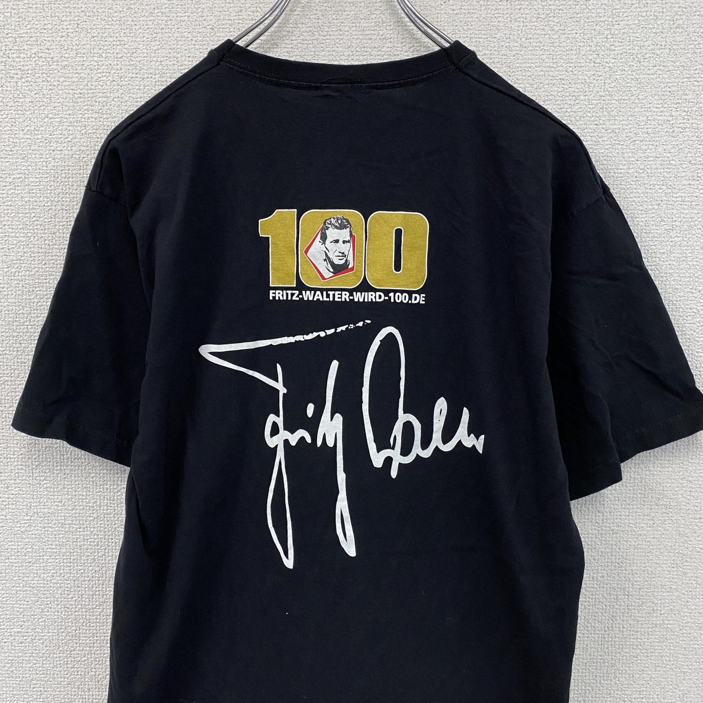 FC KAISERSLAUTERN　カイザースラウテルン　フリッツヴェルター　半袖プリントTシャツ　サッカー　黒　ブラック　