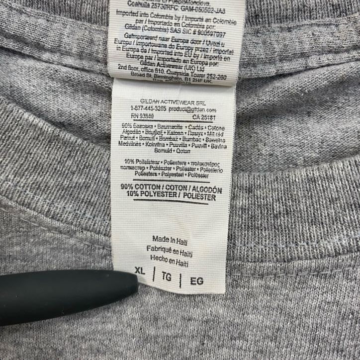 GILDAN　ギルダン　半袖両面プリントTシャツ　トランプ　スート　両面プリント　灰色　グレー　XLサイズ