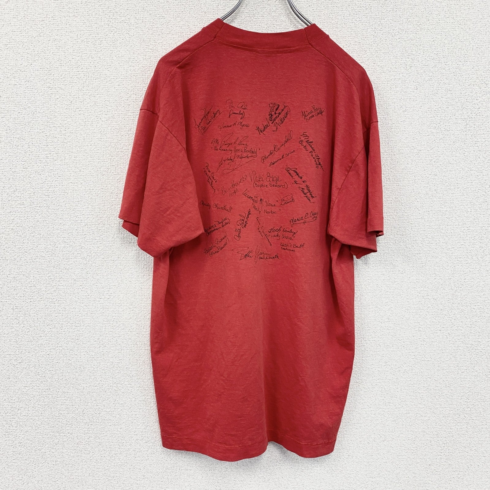 80s　SCREENSTARS　半袖プリントTシャツ　ヴィンテージ　シングルステッチ　赤　レッド　XLサイズ